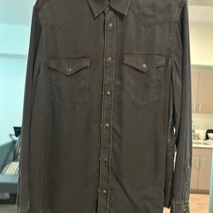 Western black Button-Up Shirt